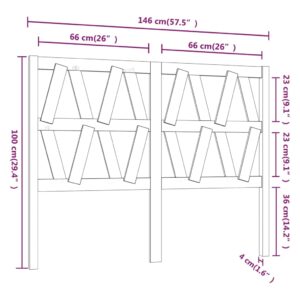 vidaXL Sänggavel svart 146x4x100 cm massiv furu - Bild 6