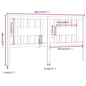 vidaXL Sänggavel svart 186x4x100 cm massiv furu - Bild 6