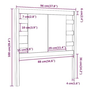 vidaXL Sänggavel vit 96x4x100 cm massiv furu - Bild 6