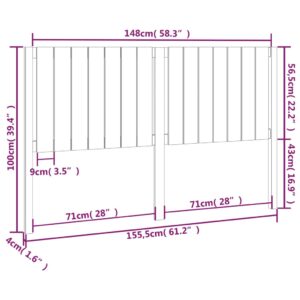 vidaXL Sänggavel vit 155,5x4x100 cm massiv furu - Bild 6