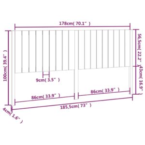 vidaXL Sänggavel vit 185,5x4x100 cm massiv furu - Bild 6