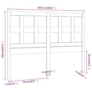 vidaXL Sänggavel vit 165,5x4x100 cm massiv furu - Bild 6