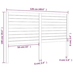 vidaXL Sänggavel vit 126x4x100 cm massiv furu - Bild 6