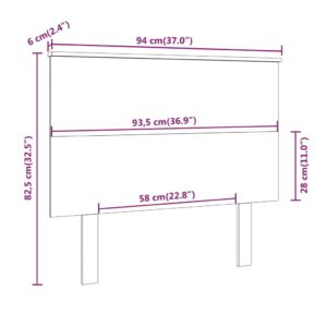 vidaXL Sänggavel vit 94x6x82,5 cm massiv furu - Bild 6