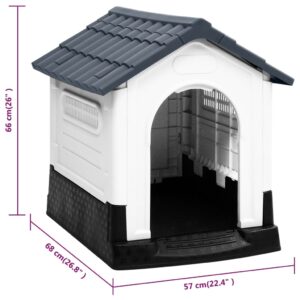 vidaXL Hundkoja grå 57x68x66 cm polypropylen - Bild 8