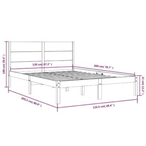 vidaXL Sängram honungsbrun massiv furu 120x200 cm - Bild 6