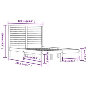 vidaXL Sängram vit massivt trä 120x190 cm - Bild 6