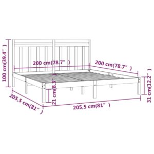 vidaXL Sängram massivt trä 200x200 cm - Bild 6