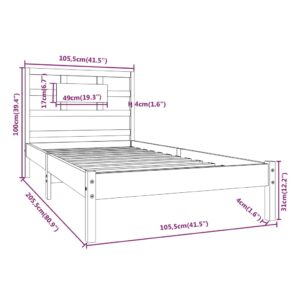 vidaXL Sängram honungsbrun massivt trä 100x200 cm - Bild 8