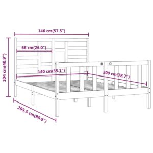 vidaXL Sängram vit massiv furu 140x200 cm - Bild 8