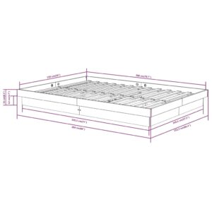 vidaXL Sängram vit massivt trä 150x200 cm - Bild 10