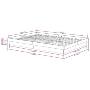 vidaXL Sängram massivt trä 140x190 cm - Bild 10