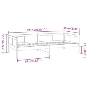 vidaXL Dagbädd honungsbrun 80x200 cm massiv furu - Bild 10