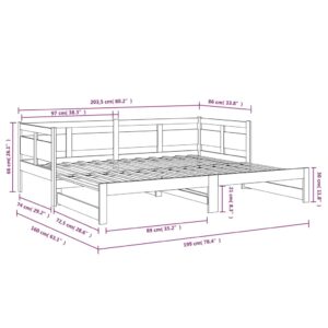 vidaXL Bäddsoffa vit massiv furu 2x(80x200) cm - Bild 11