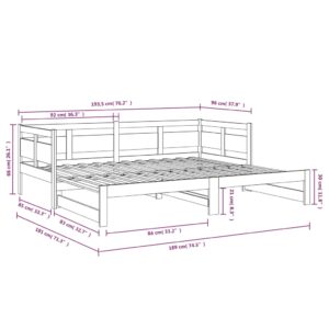 vidaXL Bäddsoffa svart massiv furu 2x(90x190) cm - Bild 11