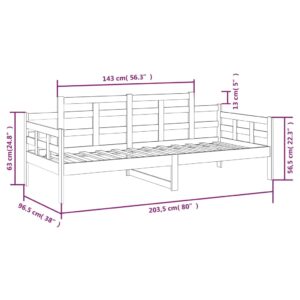 vidaXL Dagbädd vit 90x200 cm massiv furu - Bild 9