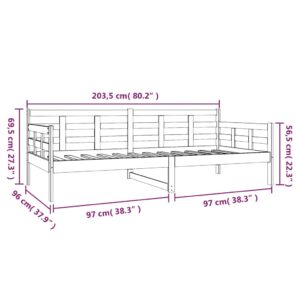 vidaXL Dagbädd svart 90x200 cm massiv furu - Bild 11