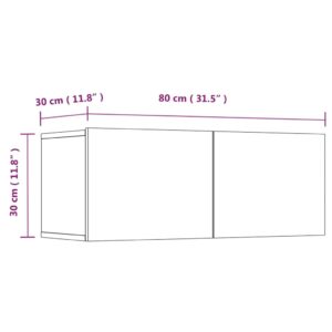 vidaXL Tv-bänkar 2 st svart 80x30x30 cm konstruerat trä - Bild 10