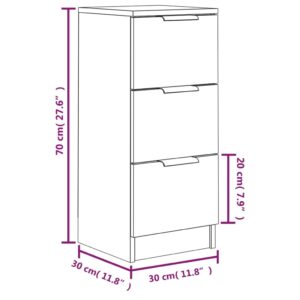 vidaXL Förvaringsskåp 2 st svart 30x30x70 cm konstruerat trä - Bild 10