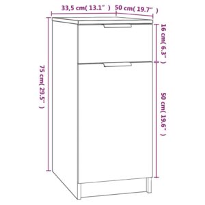 vidaXL Byrå med lådor vit 33,5x50x75 cm konstruerat trä - Bild 9