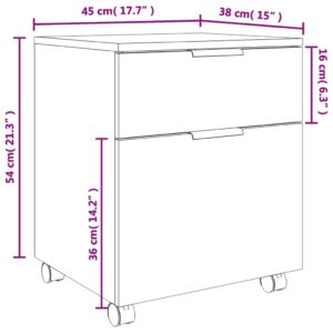 vidaXL Dokumentskåp med hjul svart 45x38x54 cm konstruerat trä - Bild 10