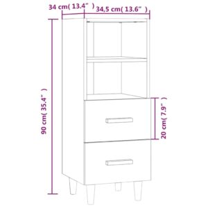 vidaXL Skåp betonggrå 34,5x34x90 cm konstruerat trä - Bild 8