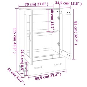 vidaXL Skåp betonggrå 70x31x115 cm konstruerat trä - Bild 8