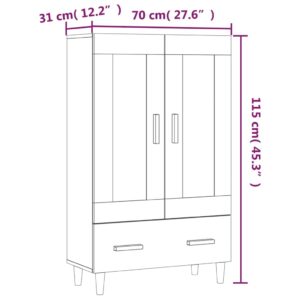 vidaXL Skåp svart 70x31x115 cm konstruerat trä - Bild 10