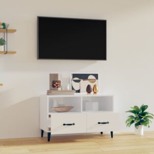 vidaXL Tv-bänk vit högglans 80x36x50 cm konstruerat trä - Bild 3