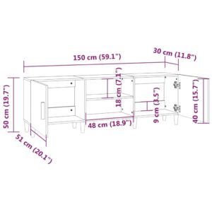 vidaXL Tv-bänk vit 150x30x50 cm konstruerat trä - Bild 8