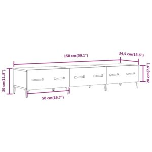 vidaXL TV-skåp vit högglans 150x34,5x30 cm konstruerat trä - Bild 10