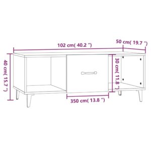 vidaXL Soffbord sonoma-ek 102x50x40 cm konstruerat trä - Bild 8