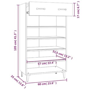 vidaXL Skoskåp vit 60x35x105 cm konstruerat trä - Bild 9