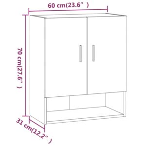 vidaXL Väggskåp svart 60x31x70 cm konstruerat trä - Bild 9