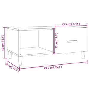 vidaXL Soffbord rökfärgad ek 89,5x50x40 cm konstruerat trä - Bild 12