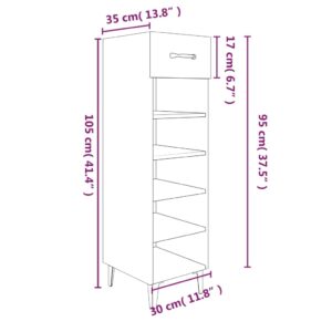 vidaXL Skoställ rökfärgad ek 30x35x105 cm konstruerat trä - Bild 9