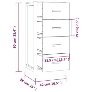 vidaXL Byrå vit 42x38x90 cm konstruerat trä - Bild 9