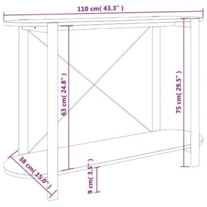 vidaXL Konsolbord vit 110x38x75 cm konstruerat trä - Bild 7