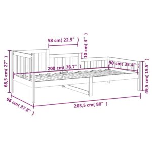 vidaXL Dagbädd grå 90x200 cm massiv furu - Bild 11