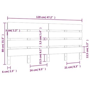 vidaXL Sänggavel vit 120x3x80 cm massiv furu - Bild 6