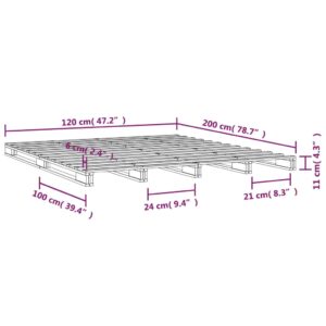 vidaXL Pallsäng honungsbrun 120x200 cm massiv furu - Bild 8