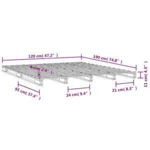 vidaXL Pallsäng 120x190 cm massiv furu vit - Bild 8