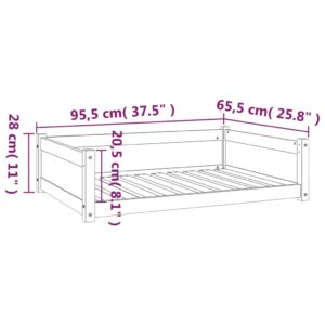 vidaXL Hundbädd svart 95,5x65,5x28 massiv furu - Bild 8