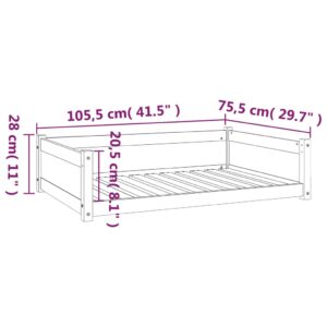 vidaXL Hundbädd vit 105,5x75,5x28 massiv furu - Bild 8