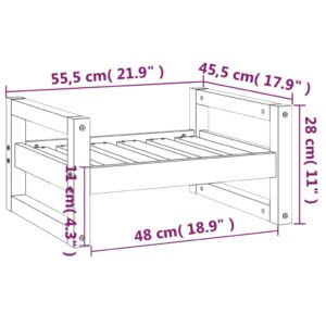 vidaXL Hundbädd vit 55,5x45,5x28 massiv furu - Bild 8