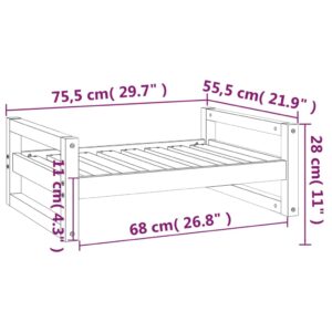 vidaXL Hundbädd honungsbrun 75,5x55,5x28 massiv furu - Bild 8