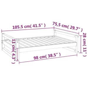 vidaXL Hundbädd grå 105,5x75,5x28 massiv furu - Bild 8