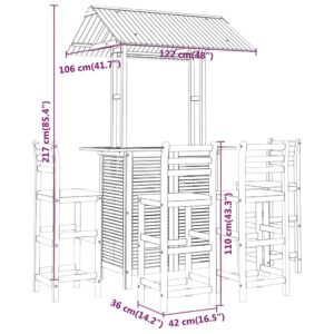 vidaXL Bargrupp för trädgården 5 delar massivt akaciaträ - Bild 9