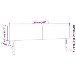 vidaXL Huvudgavlar 2 st Ljusgrå 80x5x78/88 cm sammet - Bild 8