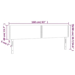 vidaXL Huvudgavlar 2 st grå 80x5x78/88 cm konstläder - Bild 8